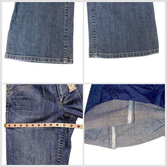 Elie Tahari Selvedge Denim with Cream Beaded Sash Belt Bootcut Jeans— SZ 12 EUC - Picture 8 of 11